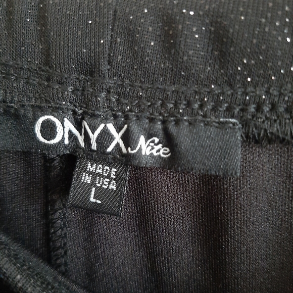 ONYX NITE - Black Flowy Sparkly Palazzo - Size: L - Picture 5 of 16
